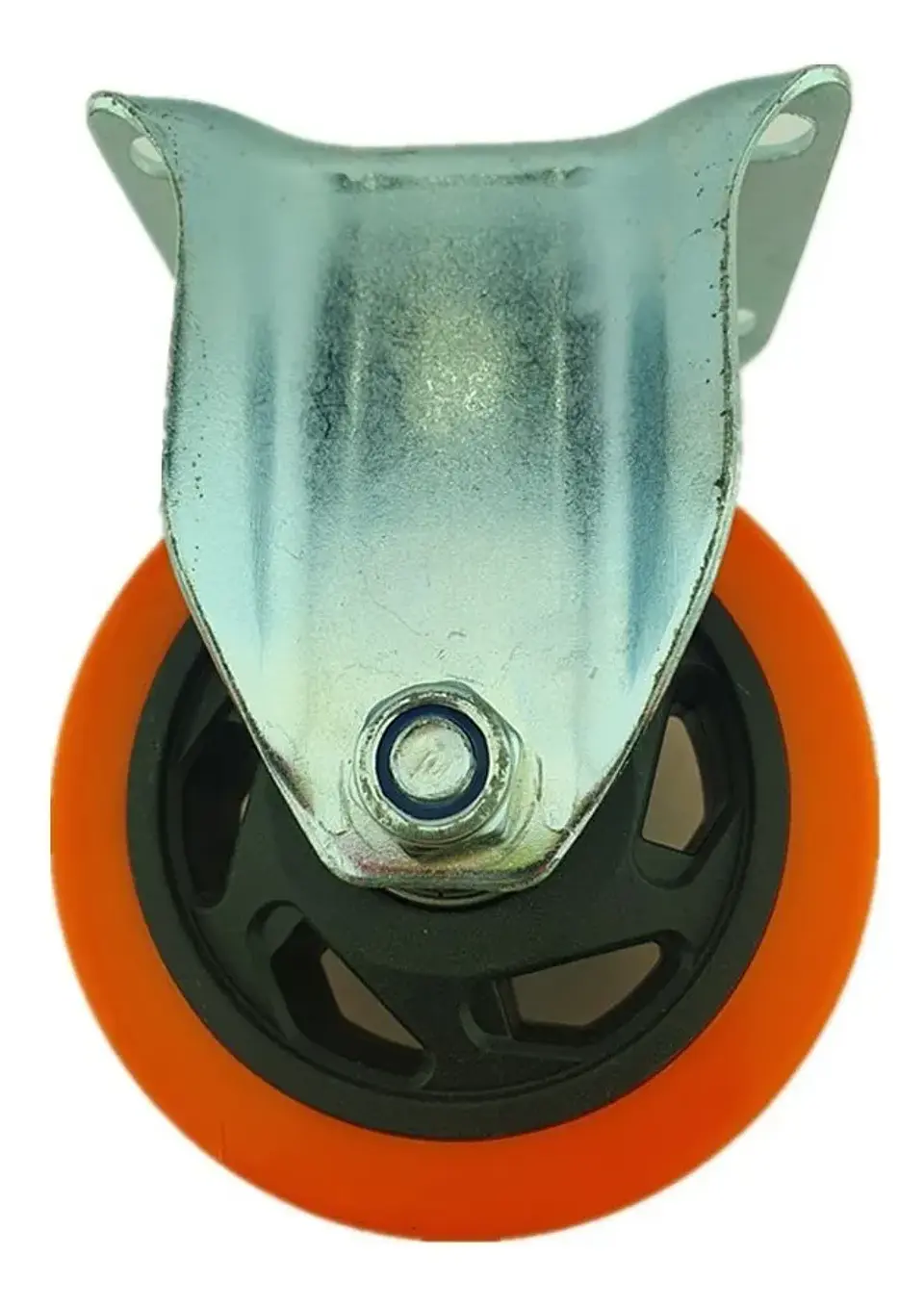 Rueda Naranja Fija 4 Pulgadas 2