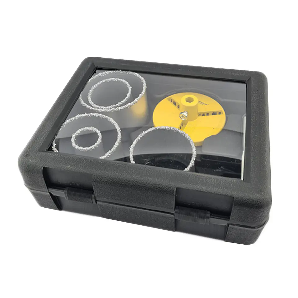 Kit Set Juego Broca Sierra Copa Diamantada 7 Pieza Crownman 2