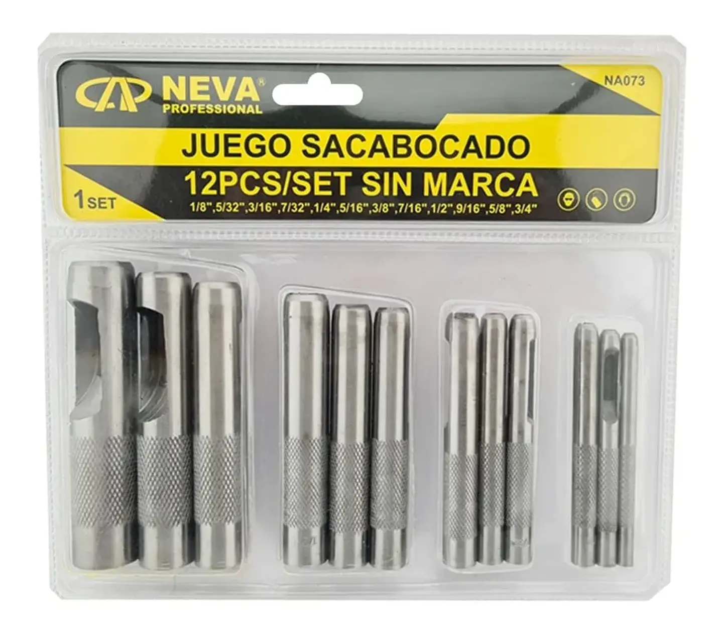 Kit Set Juego Sacabocado De Impacto 12 Piezas Neva Na073 1