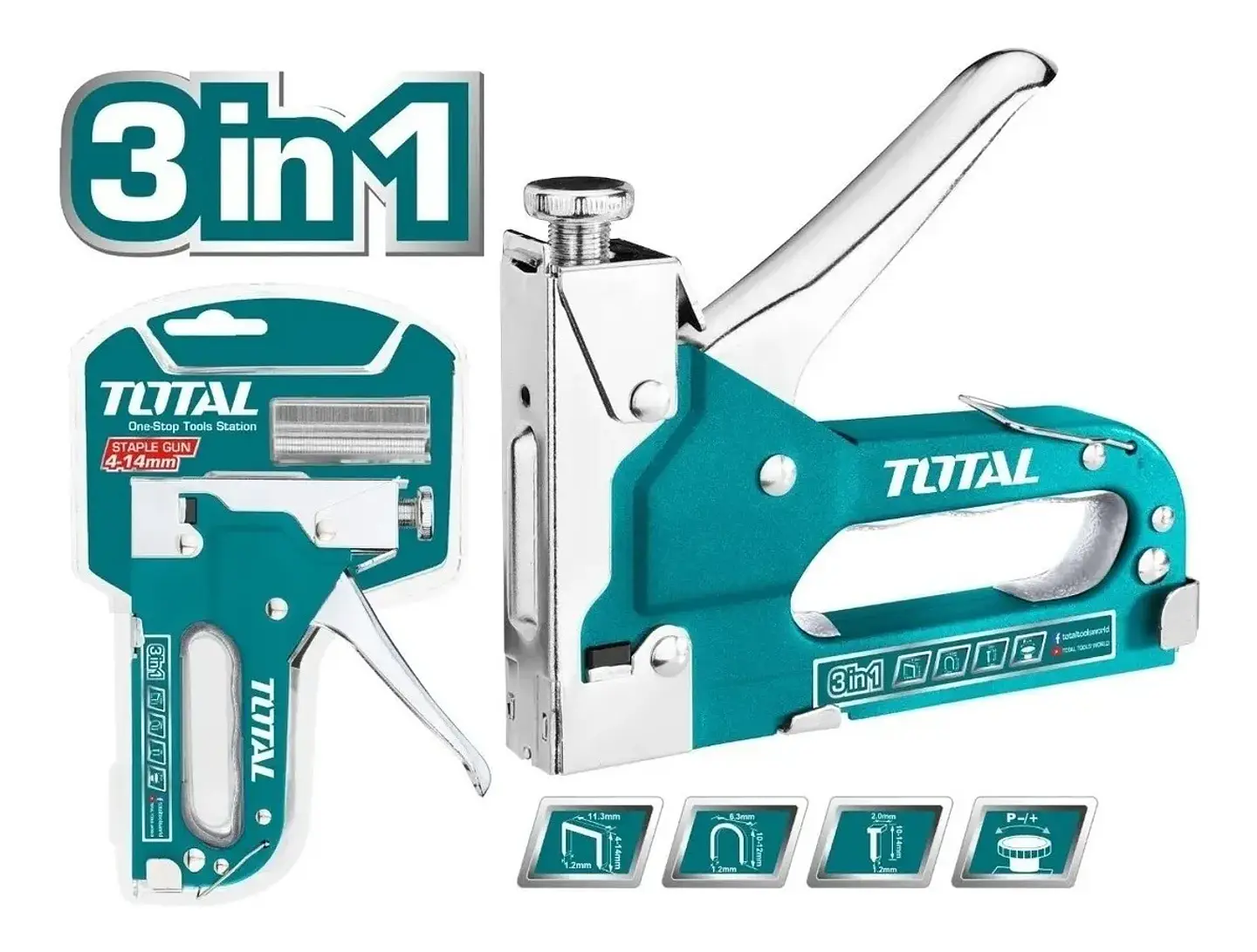Grapadora Manual 3 En 1 1 (4-14mm) Total Tht31143 2