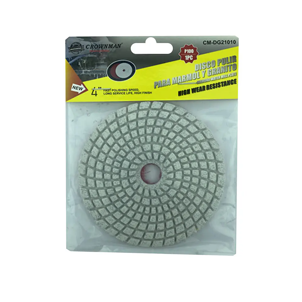 Disco Lija Para Pulir Marmol Granito 4 Pulgadas Crownman 4