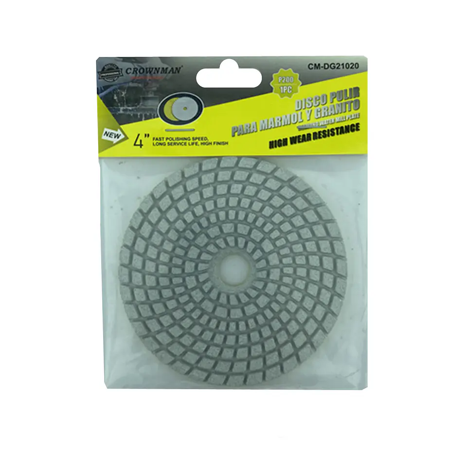 Disco Lija Para Pulir Marmol Granito 4 Pulgadas Crownman 6