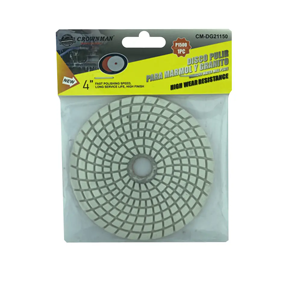 Disco Lija Para Pulir Marmol Granito 4 Pulgadas Crownman 12