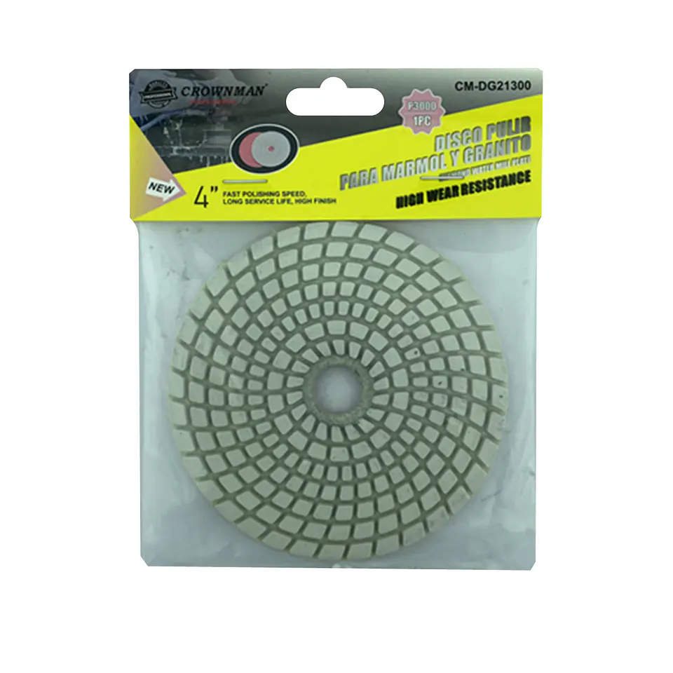 Disco Lija Para Pulir Marmol Granito 4 Pulgadas Crownman 14
