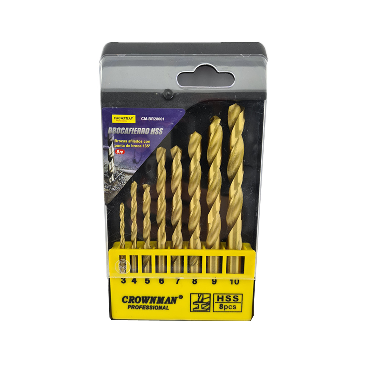 Kit Set Juego Brocas Para Metal 8 Piezas Crownman