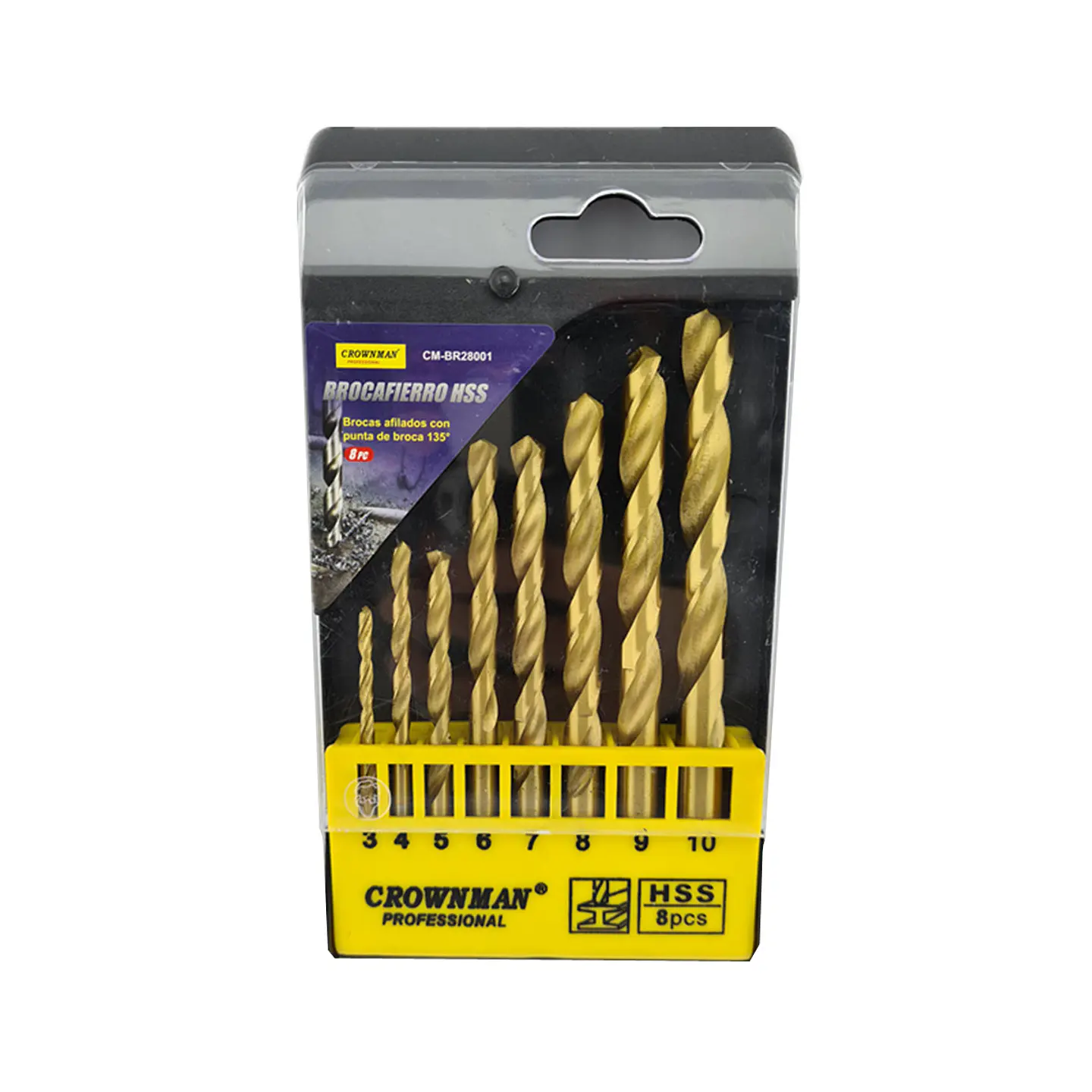 Kit Set Juego Brocas Para Metal 8 Piezas Crownman 1