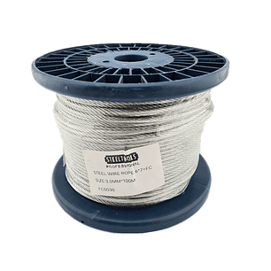 Piola Cable De Acero 3.0 Mm Rollo 100 Metros Galvanizado