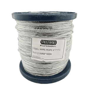 Piola Cable De Acero 2.5 Mm Rollo 100 Metros Galvanizado