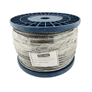 Piola Cable De Acero 4.0 Mm Rollo 100 Metros Galvanizado