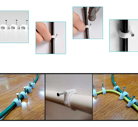 Grapa Grampa Rg6 Cable 9mm Blanco 100 Unidades Toolmak