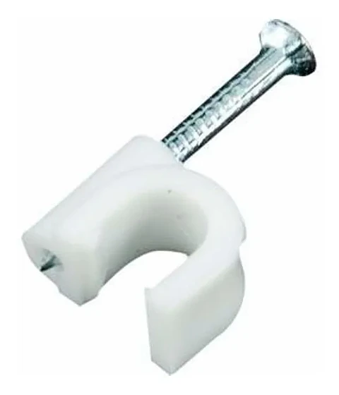 Grapa Grampa Rg6 Cable 9mm Blanco 100 Unidades Toolmak