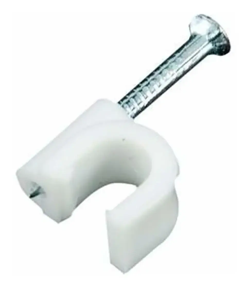 Grapa Grampa Rg6 Cable 9mm Blanco 100 Unidades Toolmak 3