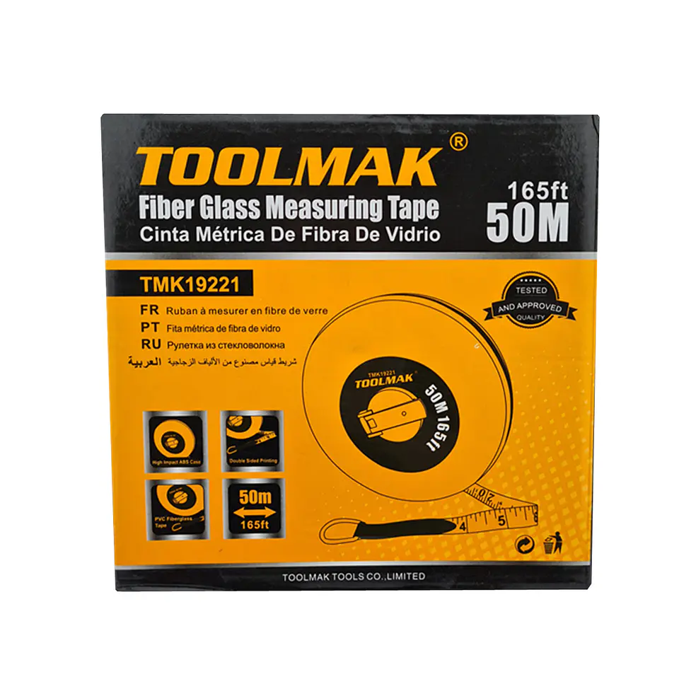 Huincha Cinta Métrica Fibra De Vidrio 50m X 12.5mm Toolmak 2