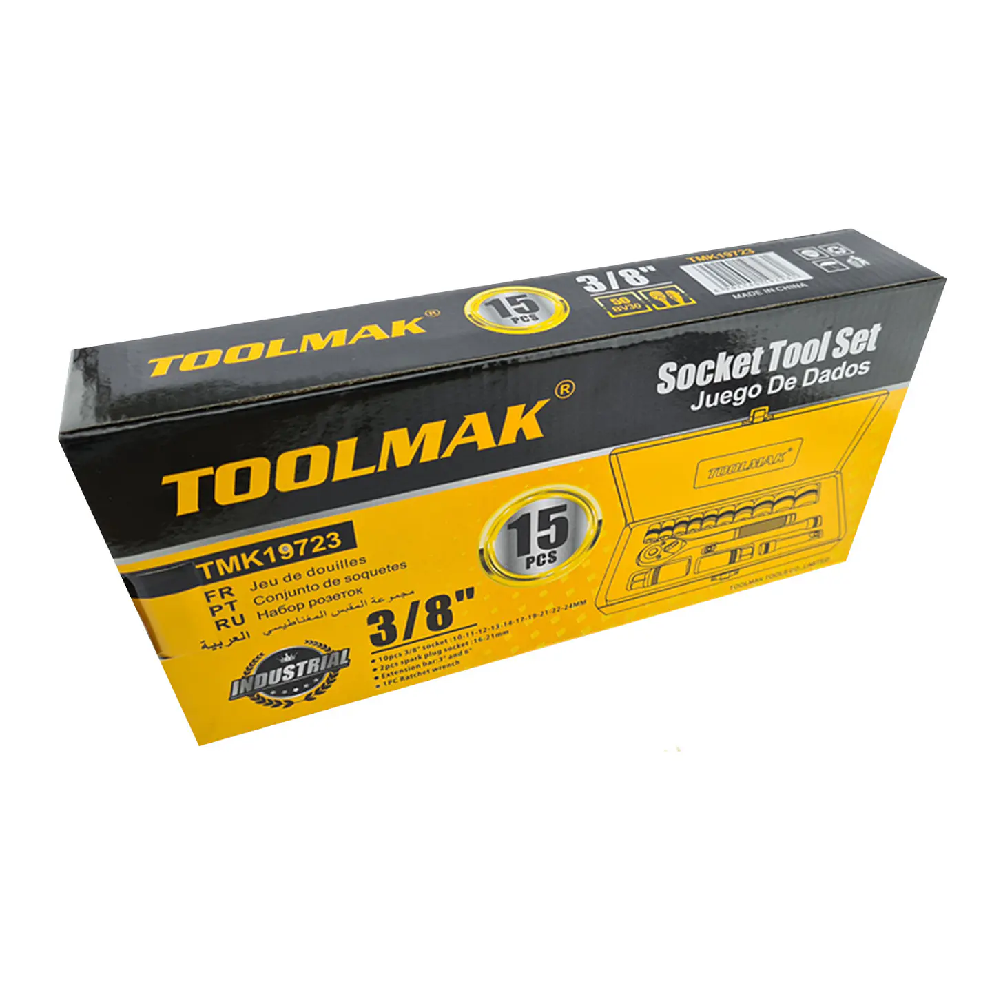 Kit Set Juego De Dados Chicharra Cuadrante 3/8 15 Piezas Toolmak 4