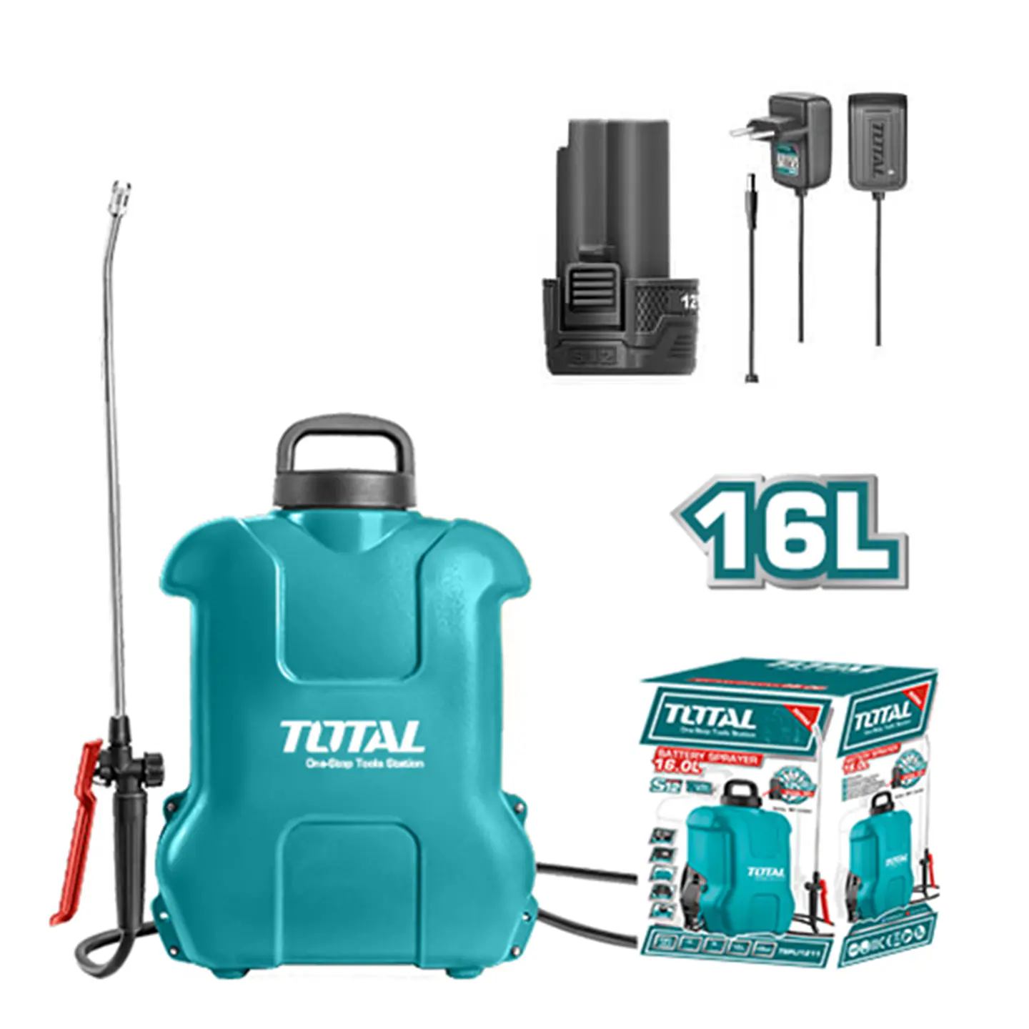 Pulverizador Fumigador Inalambrico 12v + Bateria + Cargador 16 Lts Total 1