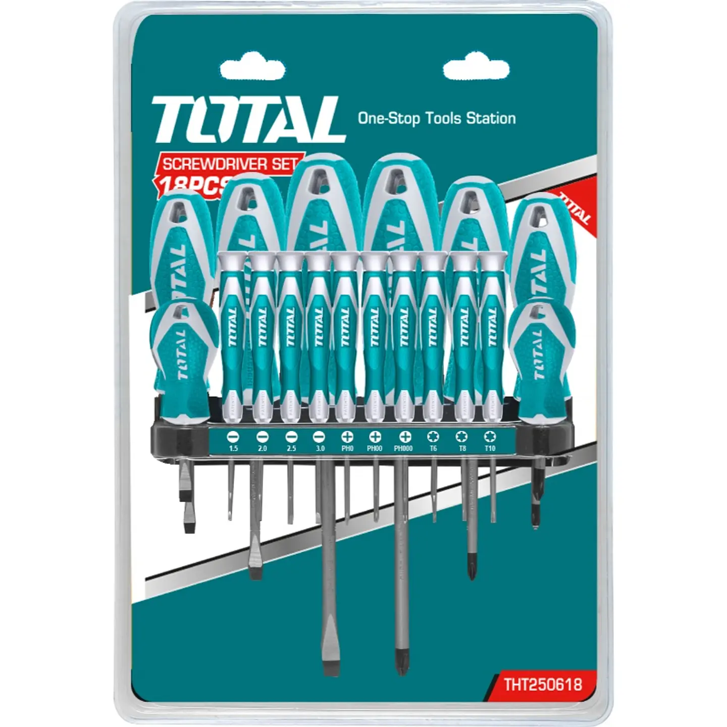 Kit Set Juego Destornilladores 18 Piezas Total Tht250618 1