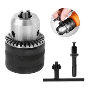 Mandril Taladro 13mm + Llave 1/2 Adaptador Taladro Crownman