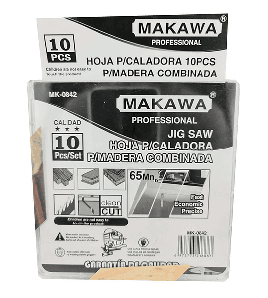 Set Jgo De Hojas Para Sierra Caladora P/ Madera 10 Pcs Mk - 