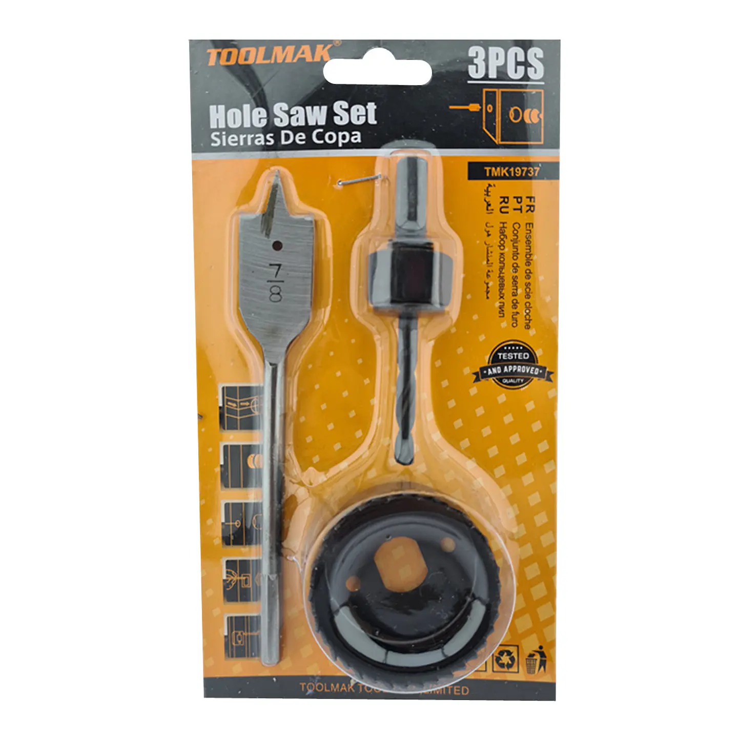 Sierra Copa Para Instalar Cerraduras 3 Piezas Toolmak 1