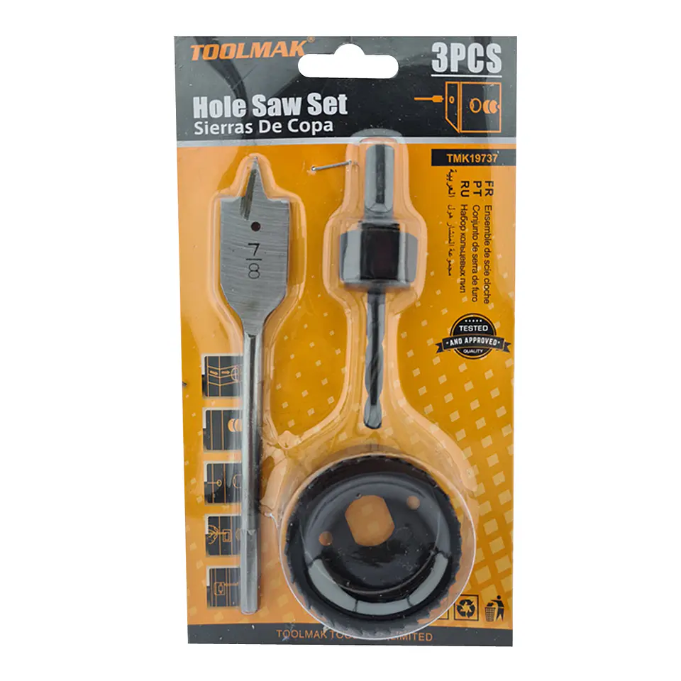 Sierra Copa Para Instalar Cerraduras 3 Piezas Toolmak 1