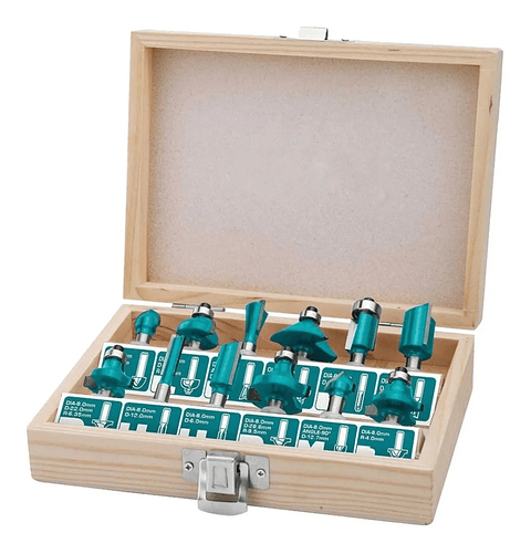 Kit Set Juego De Fresas 12 Piezas 6mm Tupi Router Total
