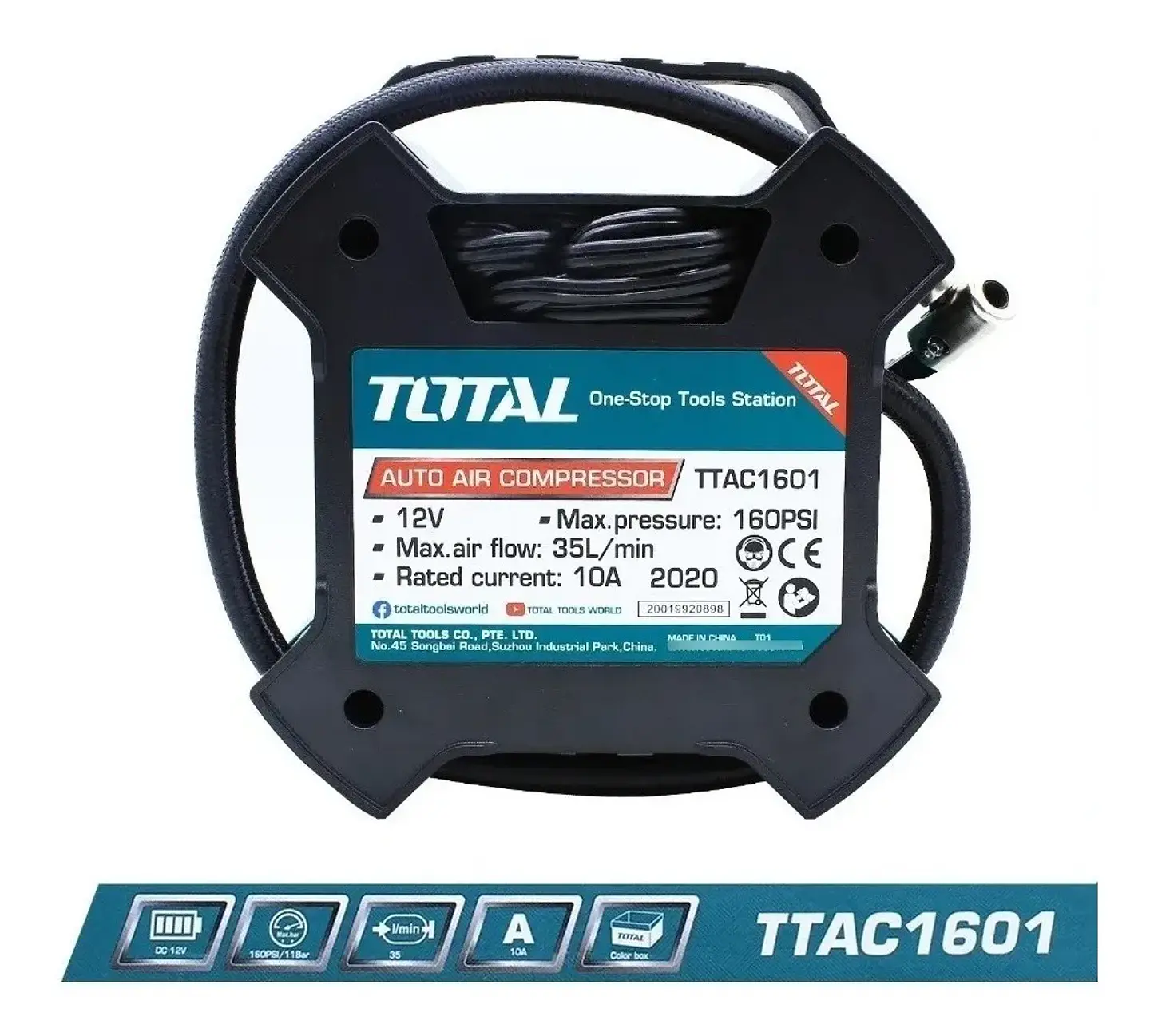 Compresor De Aire Para Auto 160psi 12v Total Ttac1601 3