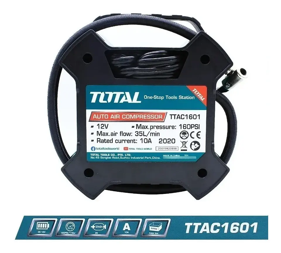 Compresor De Aire Para Auto 160psi 12v Total Ttac1601 3