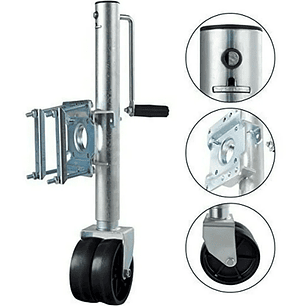 Pata Carro Arrastre Rueda Doble Maniobrable Enganche Crow