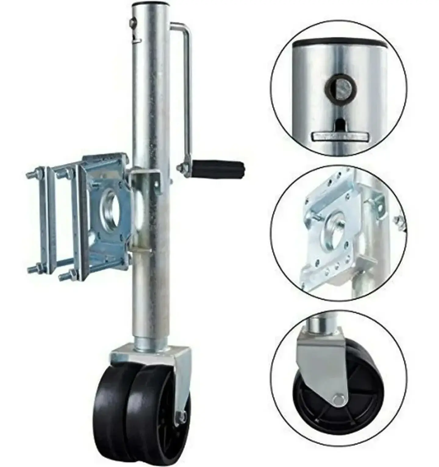 Pata Carro Arrastre Rueda Doble Maniobrable Enganche Crow 1