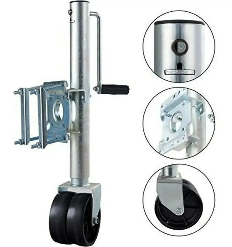 Pata Carro Arrastre Rueda Doble Maniobrable Enganche Crow 1