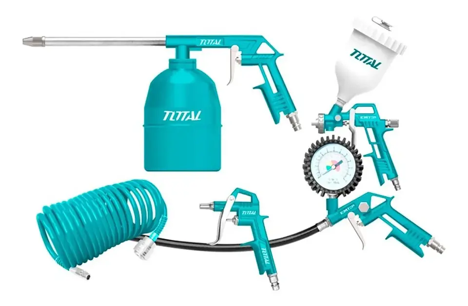Kit Juego Herramientas Neumaticas 5 Piezas Total Tatk053-1 1