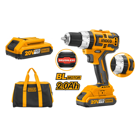 Taladro Atornillador Percutor 13mm 2bat 20v Ingco Cidli20608