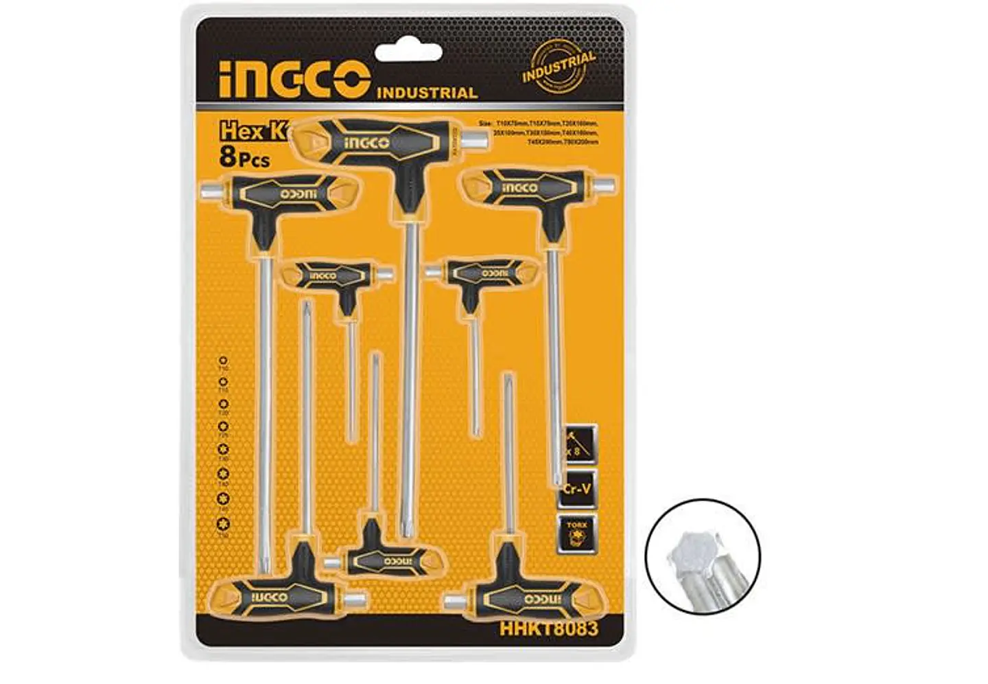 Set Juego Llaves Allen Torx C/mango T 8 Pcs Ingco Hhkt8083 1
