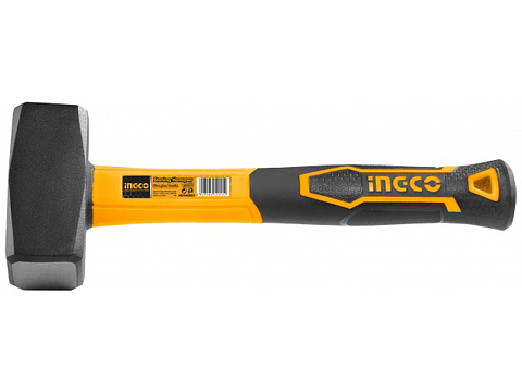 Combo Martillo Mazo 1500g Mango Fibra De Vidrio Ingco Hsth8803