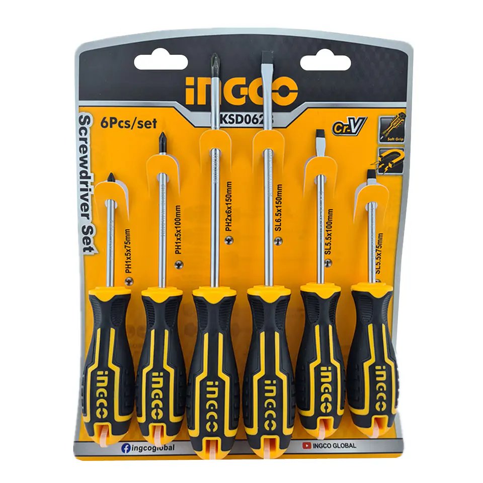 Kit Set Juego Destornilladores 6 Piezas Ingco Hksd0628 1