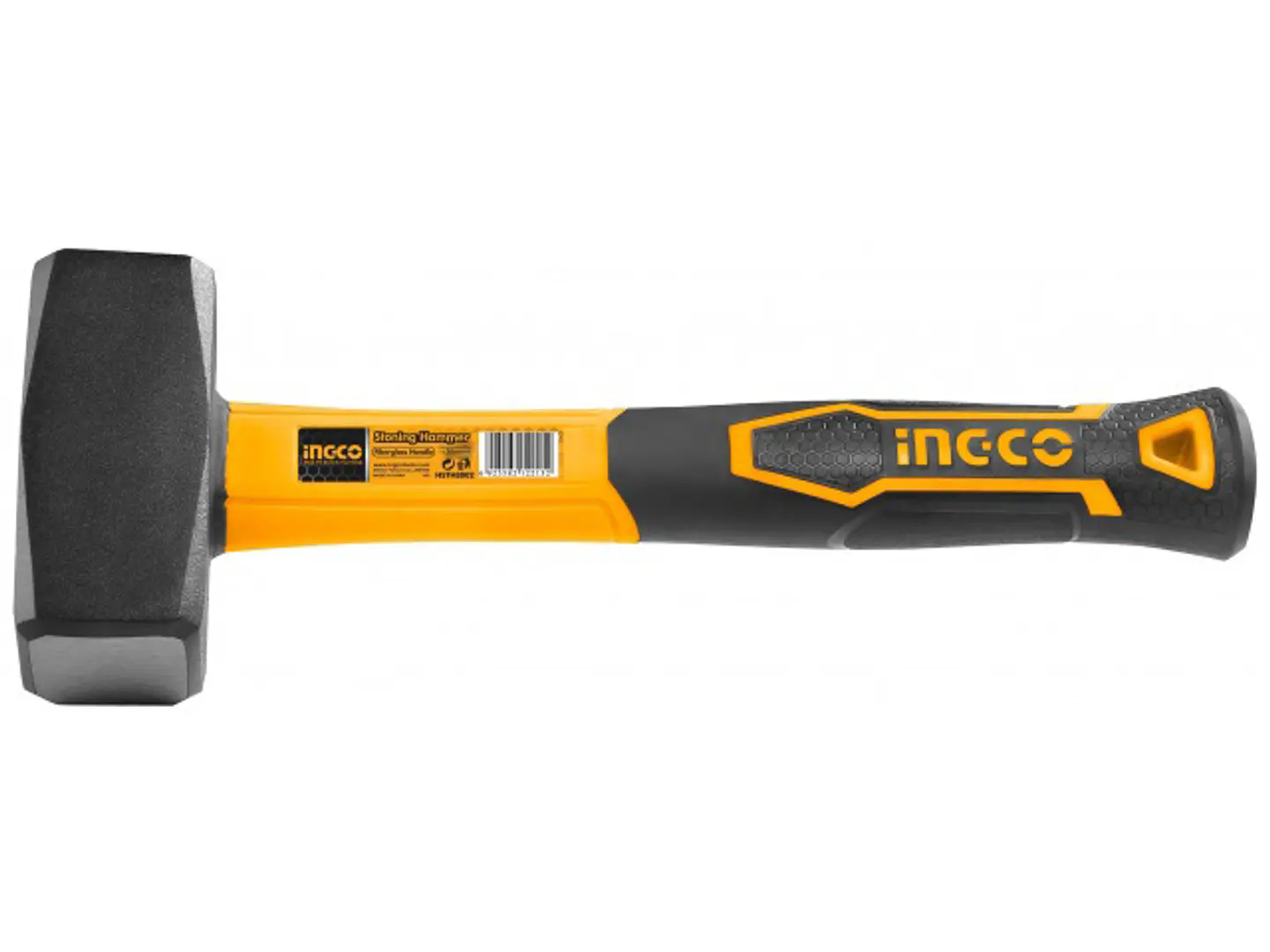 Combo Martillo Mazo 2000g Mango Fibra De Vidrio Ingco 1