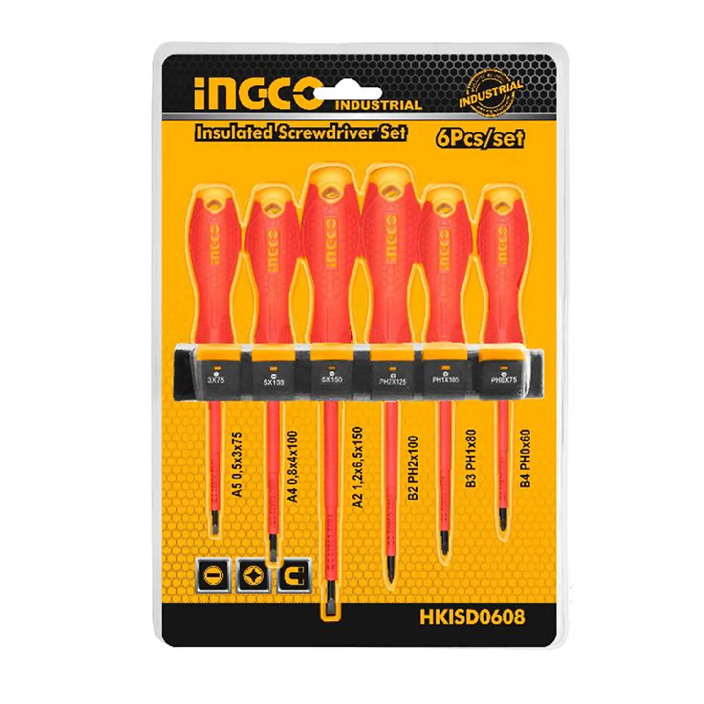 Set Destornilladores Electricos Aislados 6 Piezas Ingco Hkisd0608 1