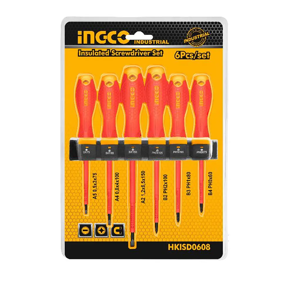 Set Destornilladores Electricos Aislados 6 Piezas Ingco Hkisd0608 1