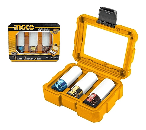 Kit Juego De Dados Impacto Para Llantas 1/2 3 Piezas Ingco Hnmlns031
