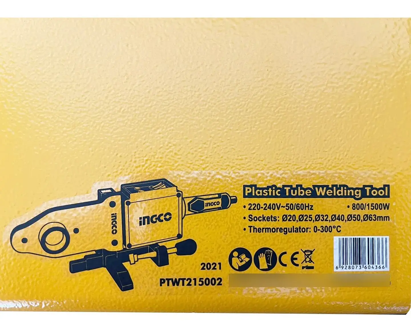 Maquina Termofusora 800/1500w 20-63mm Ingco Ptwt215002 3