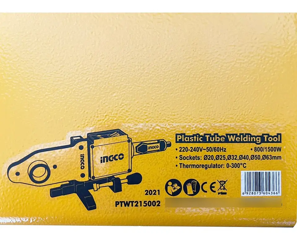 Maquina Termofusora 800/1500w 20-63mm Ingco Ptwt215002 3