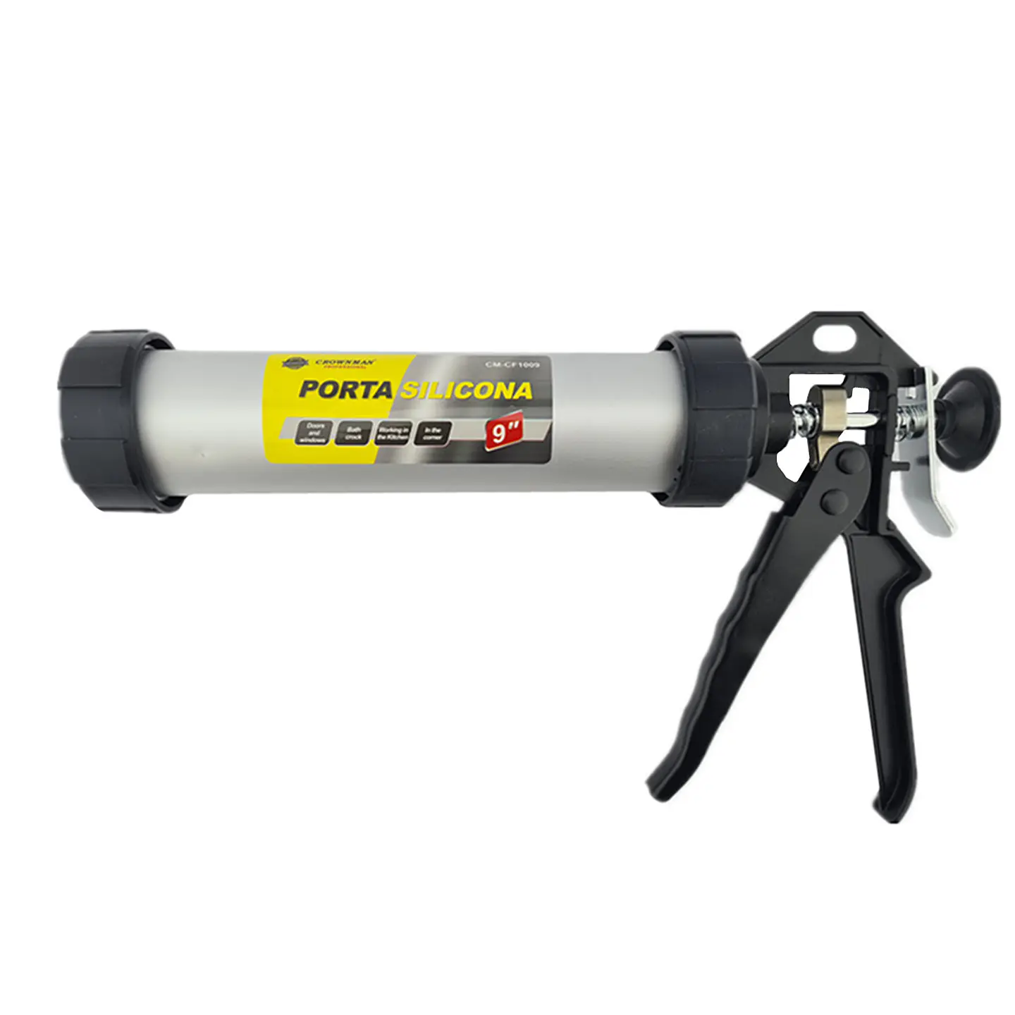 Pistola Calafatera Aluminio Para Pate Silicona 9 PuLG Crow 1