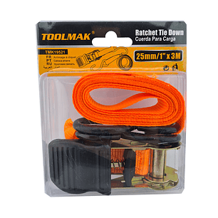 Eslinga Cinta Amarre Con Ratchet 1 Pulgada (25mm) X 3 M Tmk