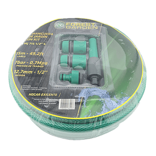 Manguera Jardín Flexible 1/2 Pulgada 15 Mts + Set De Riego