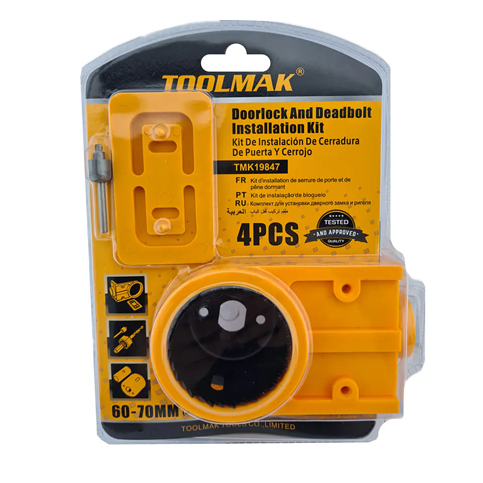 Kit Instalación Cerradura Para Puerta Cerrojo Chapa Toolmak 1