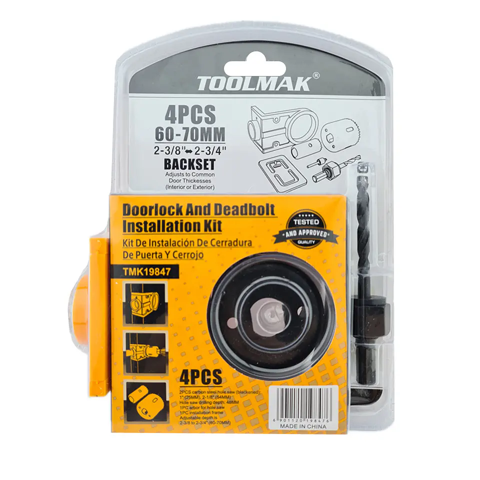 Kit Instalación Cerradura Para Puerta Cerrojo Chapa Toolmak 2