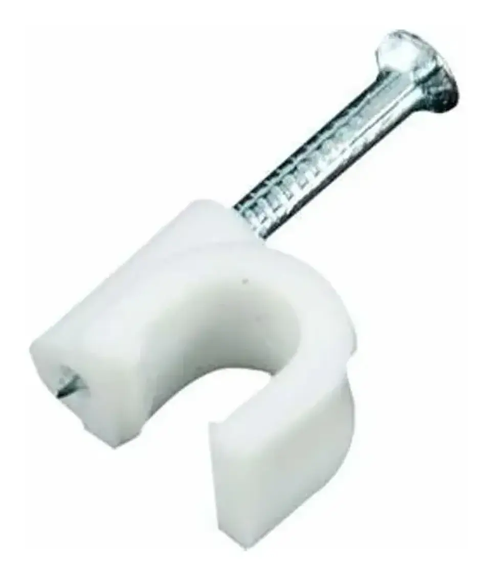 Grapa Grampa Rg6 Cable 10mm Blanco 100 Unidades Toolmak 2