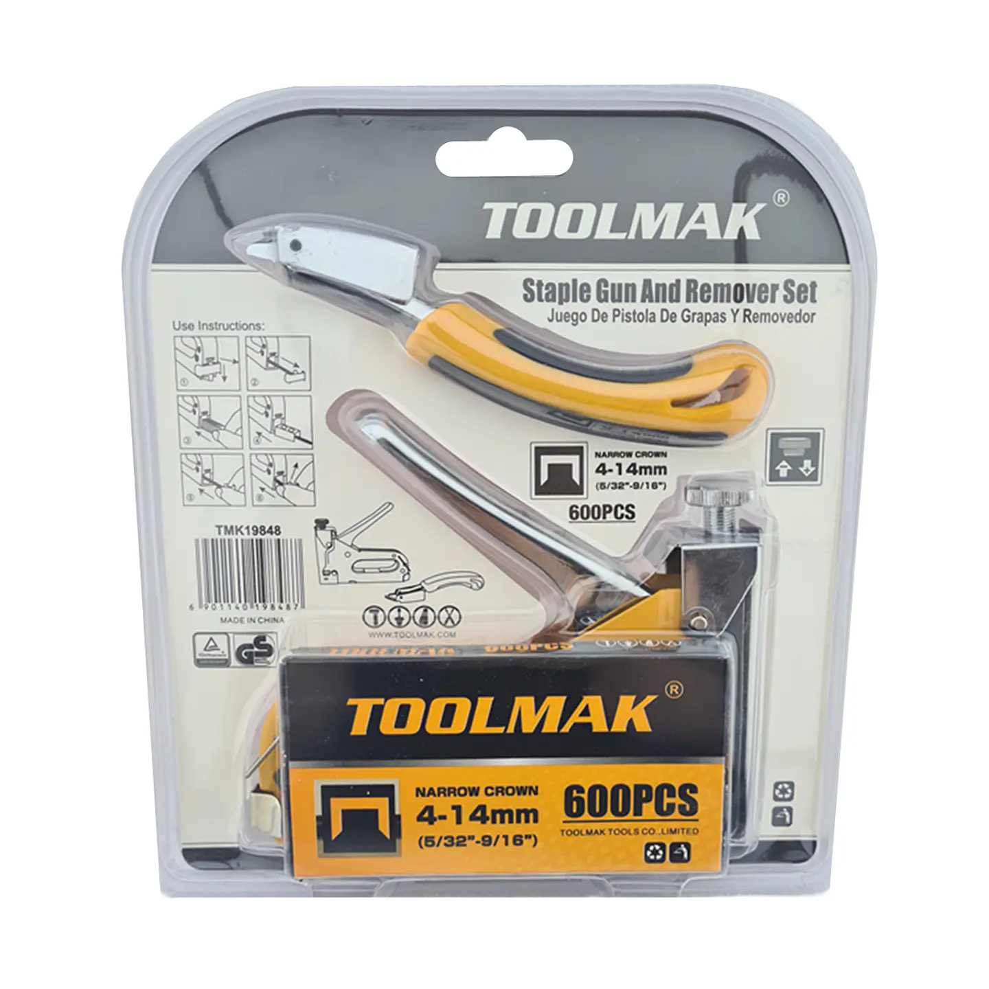 Kit Grapadora Manual (4-14mm) + Removedor De Grapas Toolmak 2