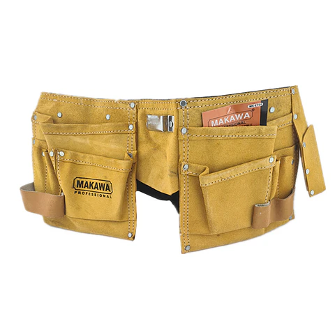 Coleto Carpintero Portaherramienta Doble De Cuero Mk-et01
