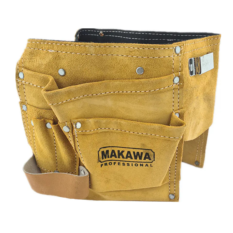 Coleto Carpintero Portaherramienta Doble De Cuero Mk-et01 2